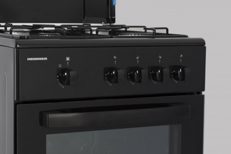 Aragaz Heinner HFSC-SME50BK, Gaz, 50X50 cm, 4 arzatoare, Dispozitiv siguranta, Capac metalic, Negru [4]