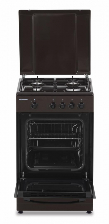 Aragaz Heinner HFSC-SME50BRW, Gaz, 50X50 cm, 4 arzatoare, Dispozitiv siguranta, Capac metalic, Maro [1]