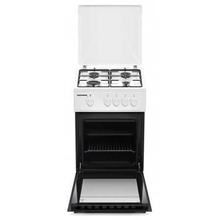 Aragaz HEINNER HFSC-K50WH, Gaz, 4 arzatoare, Duze GPL incluse, Tava si gratar cromat, 50 cm Alb [1]