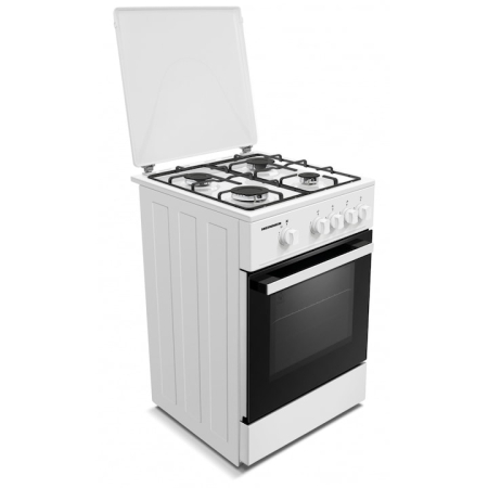 Aragaz HEINNER HFSC-K50WH, Gaz, 4 arzatoare, Duze GPL incluse, Tava si gratar cromat, 50 cm Alb [2]