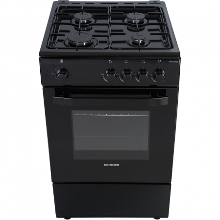 Aragaz Heinner HFSC-V50BK, 4 arzatoare, Gaz, Dispozitiv de siguranta plita/cuptor, 50 cm, Negru - Copie [1]