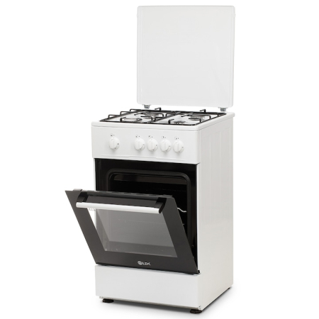 Aragaz LDK 5050 WH RMV, Gaz, 4 Arzatoare, Siguranta, Capac metalic, 50 x 50 cm, Alb [1]