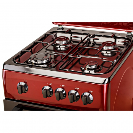 Aragaz LDK 5060 Bordo RMV LPG, Gaz, 4 arzatoare, Capac metalic, Siguranta, 50x60 cm, Rosu inchis,4 ANI GARANTIE [3]