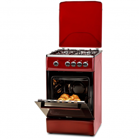 Aragaz LDK 5060 Bordo RMV LPG, Gaz, 4 arzatoare, Capac metalic, Siguranta, 50x60 cm, Rosu inchis,4 ANI GARANTIE [1]