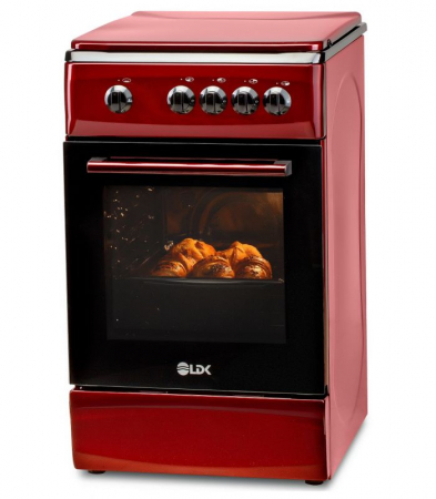 Electrocasnice mari - Aragaz LDK 5060 Bordo RMV NG, Gaz, 4 arzatoare, Capac metalic, Siguranta, 50x60 cm, Rosu inchis 4 ANI GARANTIE