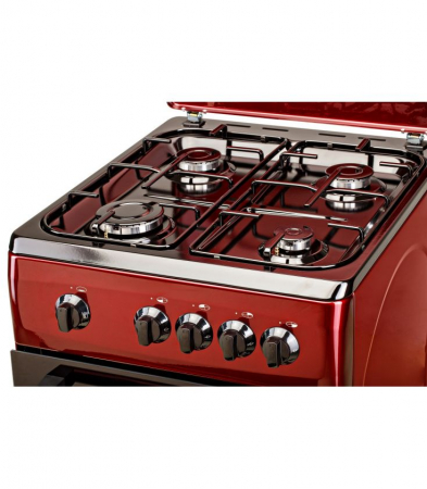 Aragaz LDK 5060 Bordo RMV NG, Gaz, 4 arzatoare, Capac metalic, Siguranta, 50x60 cm, Rosu inchis 4 ANI GARANTIE [3]