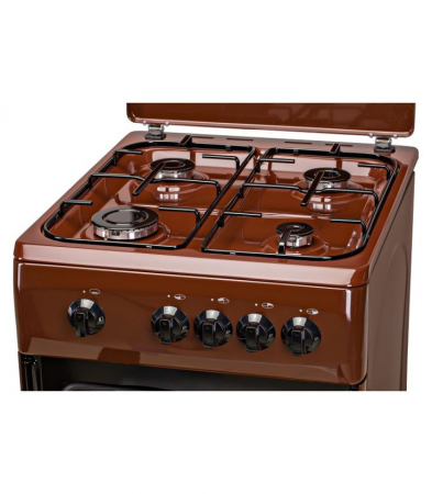 Aragaz LDK 5060 BR RMV NG, Gaz, 4 Arzatoare, Siguranta, Capac metalic, Maro [3]