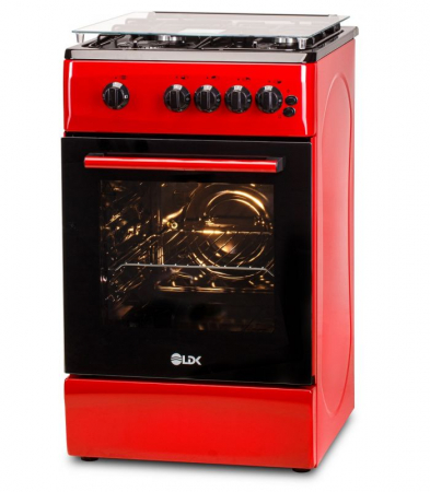 Aragaz LDK 5060 GRAI Red RMV, 4 Arzatoare, Siguranta, Grill, Rotisor, Aprindere, Iluminare, Capac sticla, 50 x 60 cm, Rosu [3]