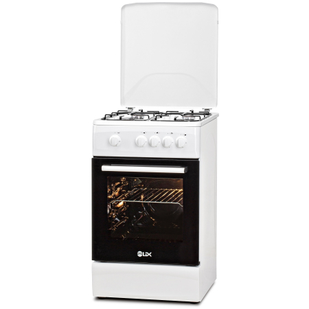 Aragaz LDK 5060 WH RMV, Gaz, 4 Arzatoare, Siguranta, Capac metalic, Alb [2]