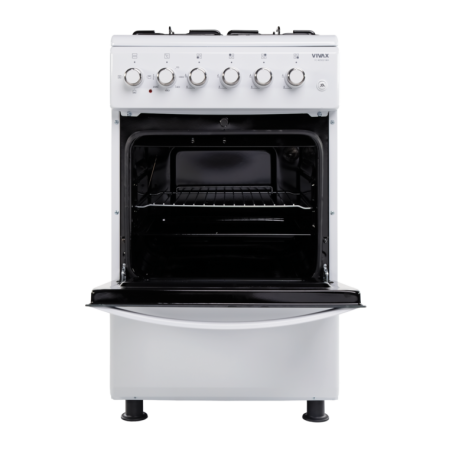 Aragaz Vivax FC-40502I WH,  4 arzatoare pe gaz, cuptor electric, aprindere electrica, alb [1]
