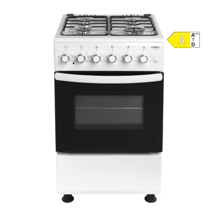 Aragazuri - Aragaz Vivax FC-40502I WH,  4 arzatoare pe gaz, cuptor electric, aprindere electrica, alb