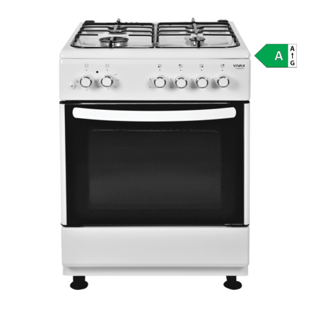Aragazuri - Aragaz Vivax FC-40602IS WH, 60x60 cm, 4 arzatoare pe gaz, cuptor electric, aprindere electrica, alb