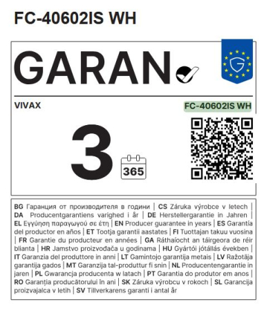 Aragaz Vivax FC-40602IS WH, 60x60 cm, 4 arzatoare pe gaz, cuptor electric, aprindere electrica, alb [10]