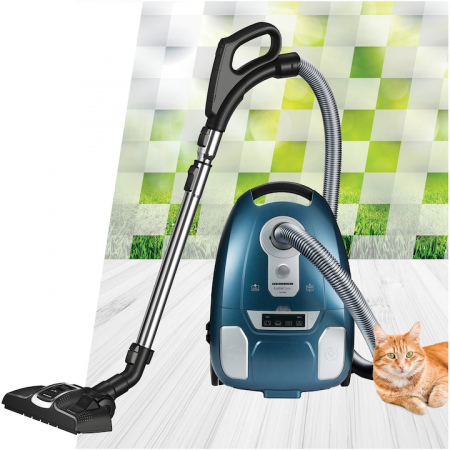 Aspirator cu sac Heinner LumaClean HVC-MLED700BL, 700W, putere aspirare 180W, display LED, telecomanda pe maner, filtru HEPA 13, sac textil: 3.5L, tub telescopic metalic, albastru [1]
