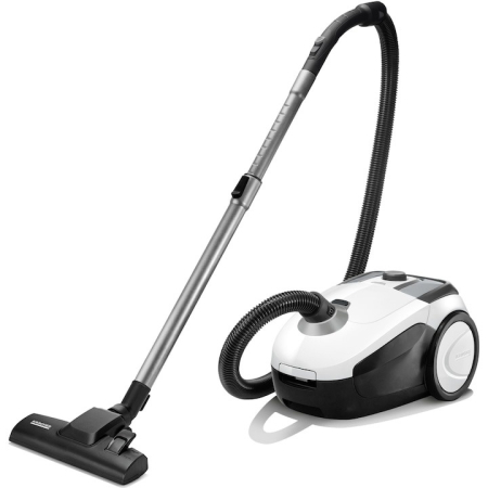 Aspiratoare - Aspirator cu sac Karcher VC 2, 1.198-035.0, 700W, 2 l, Tub telescopic din metal, HEPA 13, accesorii, Alb/Negru