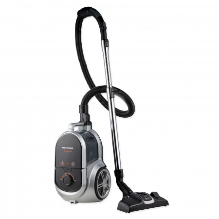 Aspiratoare - Aspirator fara sac Heinner HVC-M800GREY, sistem ciclonic cu filtru HEPA 12, perie ECO, 800W, putere de absorbtie: 160W, tub telescopic din metal, Gri