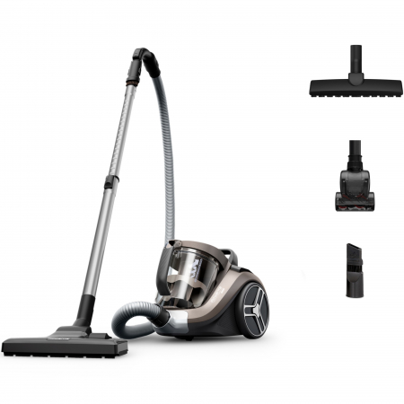 Aspiratoare - Aspirator fara sac Rowenta Compact Power XXL RO4B50EA, 900 W, recipient pentru praf 2.5 L, 3 niveluri de filtrare, crem
