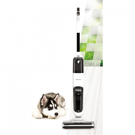 Aspirator vertical cu functie mop HEINNER ONE4FLOOR HSVC-M18WH3in1, aspirare, spalare, mop, sistem autocuratare, putere: 180w si 2 viteze, comenzi on/off, autonomie: 35min aspirare/21 min mop, 2 recipiente apa (curata/colectare): 600/400ml, alb [3]