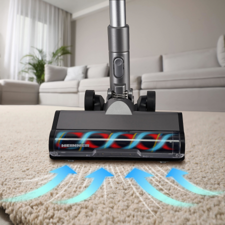 Aspirator vertical Heinner Verticlean Pro HSVC-MBD25.9S, filtrare ciclonica, acumulator li: 25.9v, putere: 450w si 3 viteze , autonomie max 20 min, display led, capacitate 0.7l , filtru hepa, silver [4]
