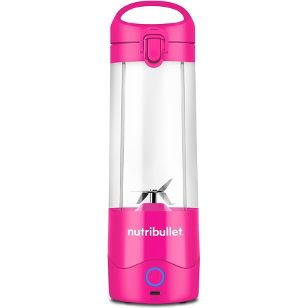 Blendere si mixere - Blender portabil Nutribullet NBP003BP, 475 ml, USB-C, roz