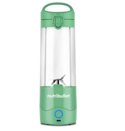 Blendere si mixere - Blender portabil Nutribullet NBP003LG, capacitate 475 ml, 15 utilizari per incarcare, USB-C, verde