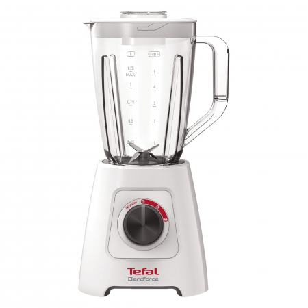 Blendere - Blender Tefal BlendForce 2 BL420131, 600W, 4 lame, recipient 2L, functie zdrobire gheata si maruntire, alb