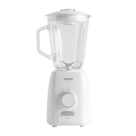 Blendere si mixere - Blender Vivax BL-600G, 600 W, capacitate 1, 5 L, borcan de sticla, 2 viteze, Alb