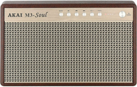 Boxe - Boxa Portabila Activa Akai M3 Soul Coffee, 20W, Bluetooth, USB, Aux in, functie incarcare dispozitive mobile, Maro + Bej