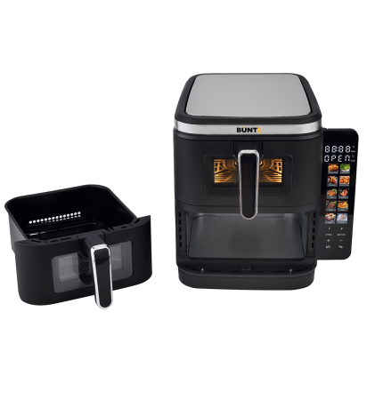BUNTZ Air Fryer digital, Arete BAF-10x2, 2800 W, 11L, control tactil, termostat ,timer, Negru [3]
