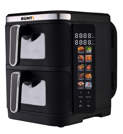 BUNTZ Air Fryer digital, Arete BAF-10x2, 2800 W, 11L, control tactil, termostat ,timer, Negru [2]
