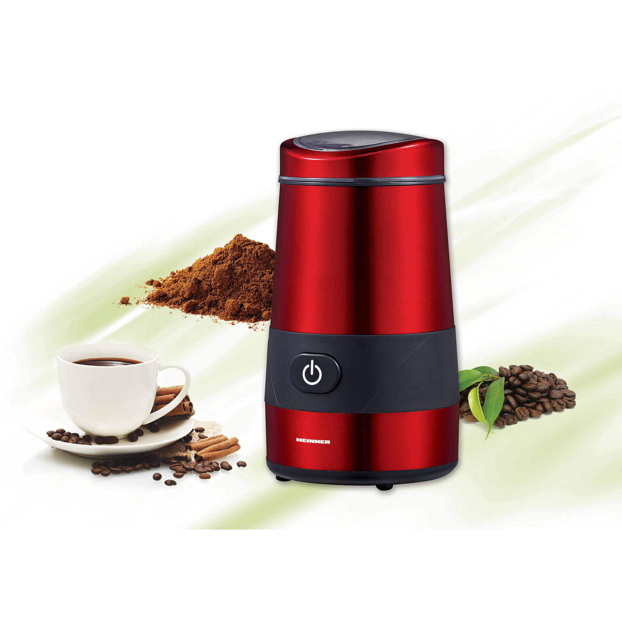 Rasnita electrica Heinner HCG-200RED, 200 W, 60 g, Interior Inox, Rosu [2]