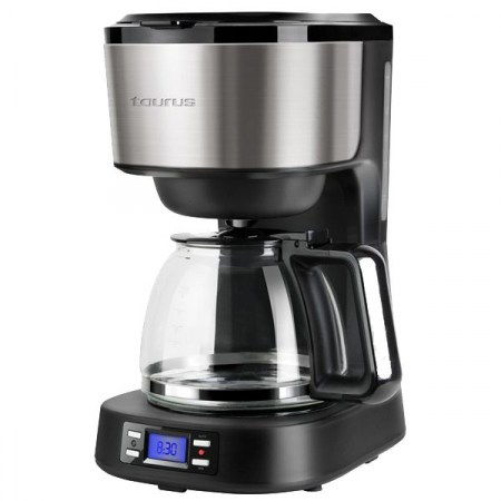 Cafetiera digitala Taurus Verona Legend, 900 W, 1.25 l, timer, plita incalzire, display LCD, oprire automata, Negru/Inox [4]