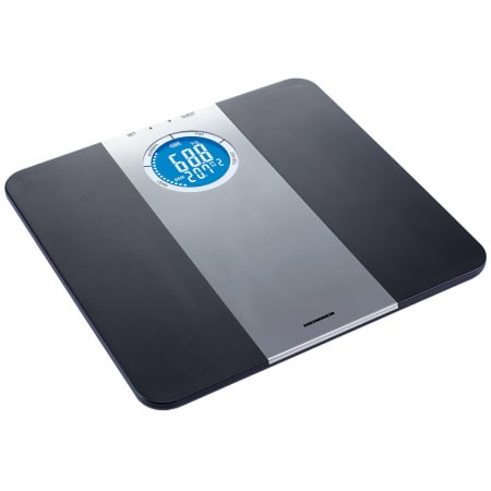 Cantare corporale - Cantar corporal de diagnostic Heinner HDS-150BKSL, 150kg, memorie 8 persoane, LCD, gradare 50g, platforma de plastic