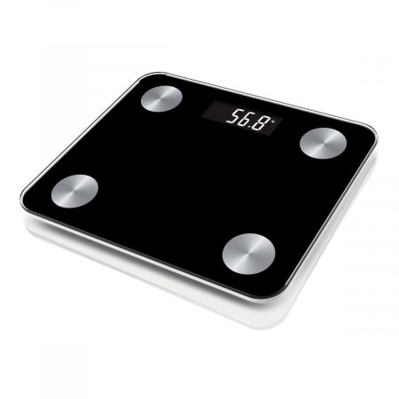 Cantare de bucatarie - Cantar cu analizator corporal Platinet 44838, 180 kg, 8 memorii, 10 parametri, Bluetooth App, negru