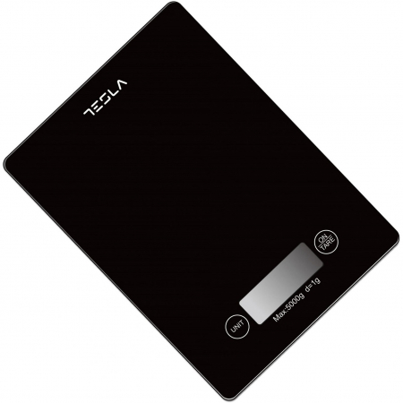 Cantar de bucatarie Tesla KS201B, 5kg, ecran LCD, functie Tara, Sticla, Negru [1]