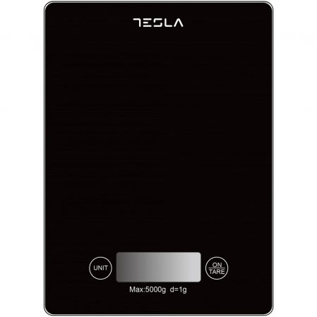 Cantare de bucatarie - Cantar de bucatarie Tesla KS201B, 5kg, ecran LCD, functie Tara, Sticla, Negru