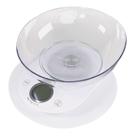Cantar de bucatarie Vivax KS-505BW, Ecran digital, 5 Kg, Bol Sticla, Alb [0]