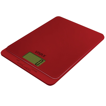 Cantar de bucatarie Vivax KS-505R, Ecran digital, 5 Kg, Sticla, Rosu [0]