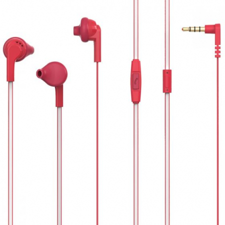 Electronice - Casti In-ear PSINTM10RD Poss, 1.2m, microfon, jack 3.5mm, Rosu