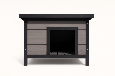 Custi - Casuta pentru caini, pisici si iepuri BUNTZ, lemn, acoperis rabatabil, 57 x 45 x 43.5 cm, Gri