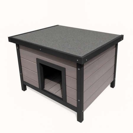 Casuta pentru caini, pisici si iepuri BUNTZ, lemn, acoperis rabatabil, 57 x 45 x 43.5 cm, Gri [1]