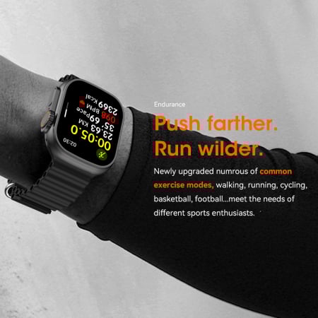 Ceas Smartwatch Ultra Apel BT + GPS Track, 2.0” Assistive MultiTouch, Carcasa 49mm, HD Stereo Sound, AI Asistent Vocal, NFC Acces Control, 24/7 Fitness Tracker [8]