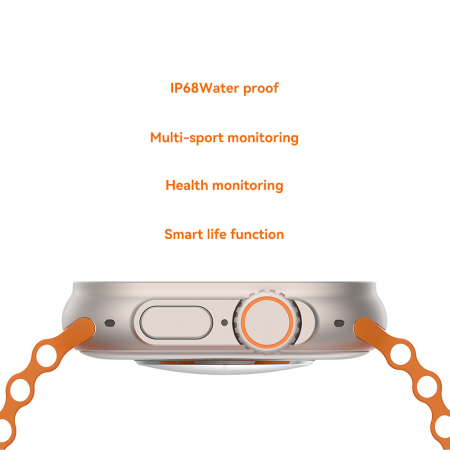 Ceas Smartwatch Ultra Apel BT + GPS Track, 2.0” Assistive MultiTouch, Carcasa 49mm, HD Stereo Sound, AI Asistent Vocal, NFC Acces Control, 24/7 Fitness Tracker [3]