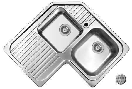 Chiuvete inox - Chiuveta inox CELESTE  83x83 2B 1D DR LN