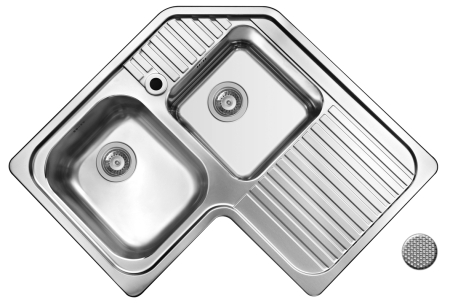 Chiuvete inox - Chiuveta Inox CELESTE  83x83 2B 1D ST LN