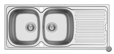Chiuvete inox - Chiuveta inox Pyramis AURORA 116x50 2B1D LN