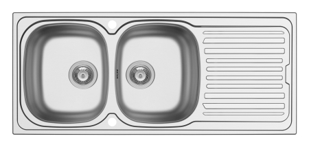 Chiuvete inox - Chiuveta inox Pyramis AURORA 116x50 2B1D SM