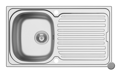 Chiuvete inox - Chiuveta inox Pyramis AURORA 86x50 1B1D LN
