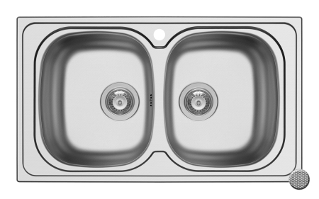 Chiuvete inox - Chiuveta inox Pyramis AURORA 86x50 2B LN
