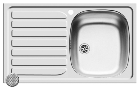 CHIUVETE - Chiuveta Inox Pyramis CRETA Flat 75,5x48 1B 1D LN DR